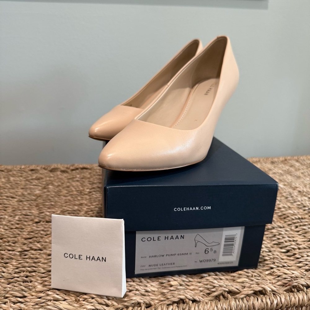 Cole Haan Leather Harlow Pump in Nude